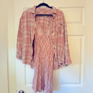 Free people dress and flannel set